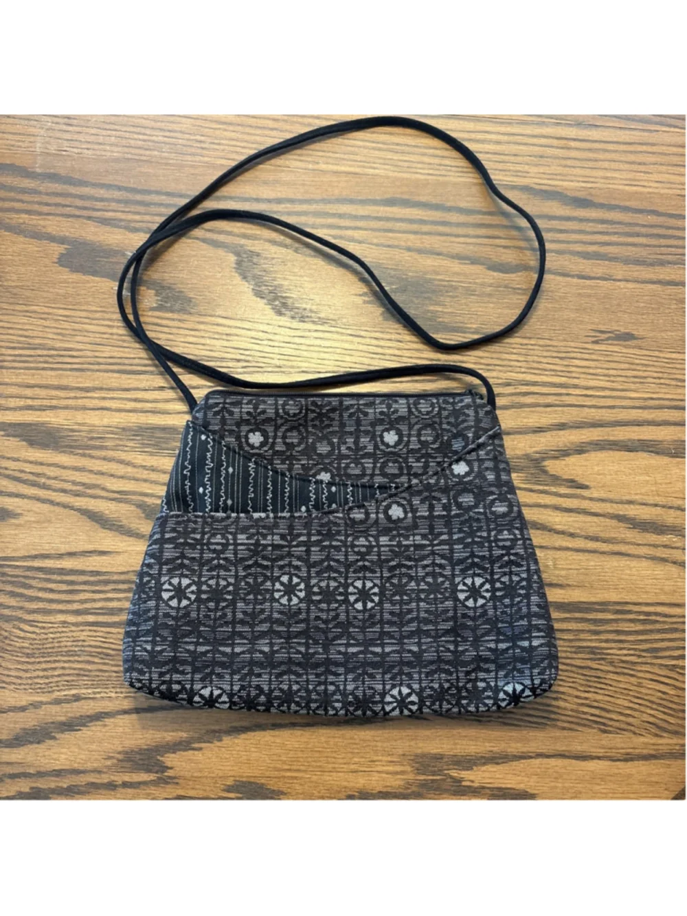 Maruca Design Pocket Bag Crossbody Zip Closure black/gray made in USA
